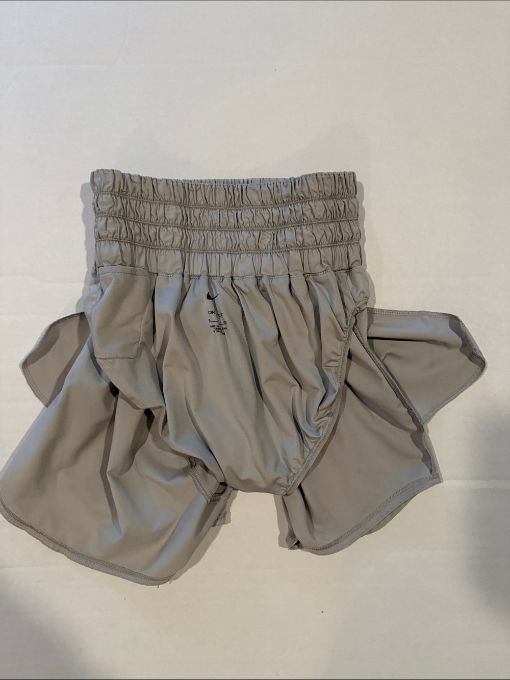 Nike Women's Smocked Waist Athletic Shorts - Grey - Picture 7 of 9